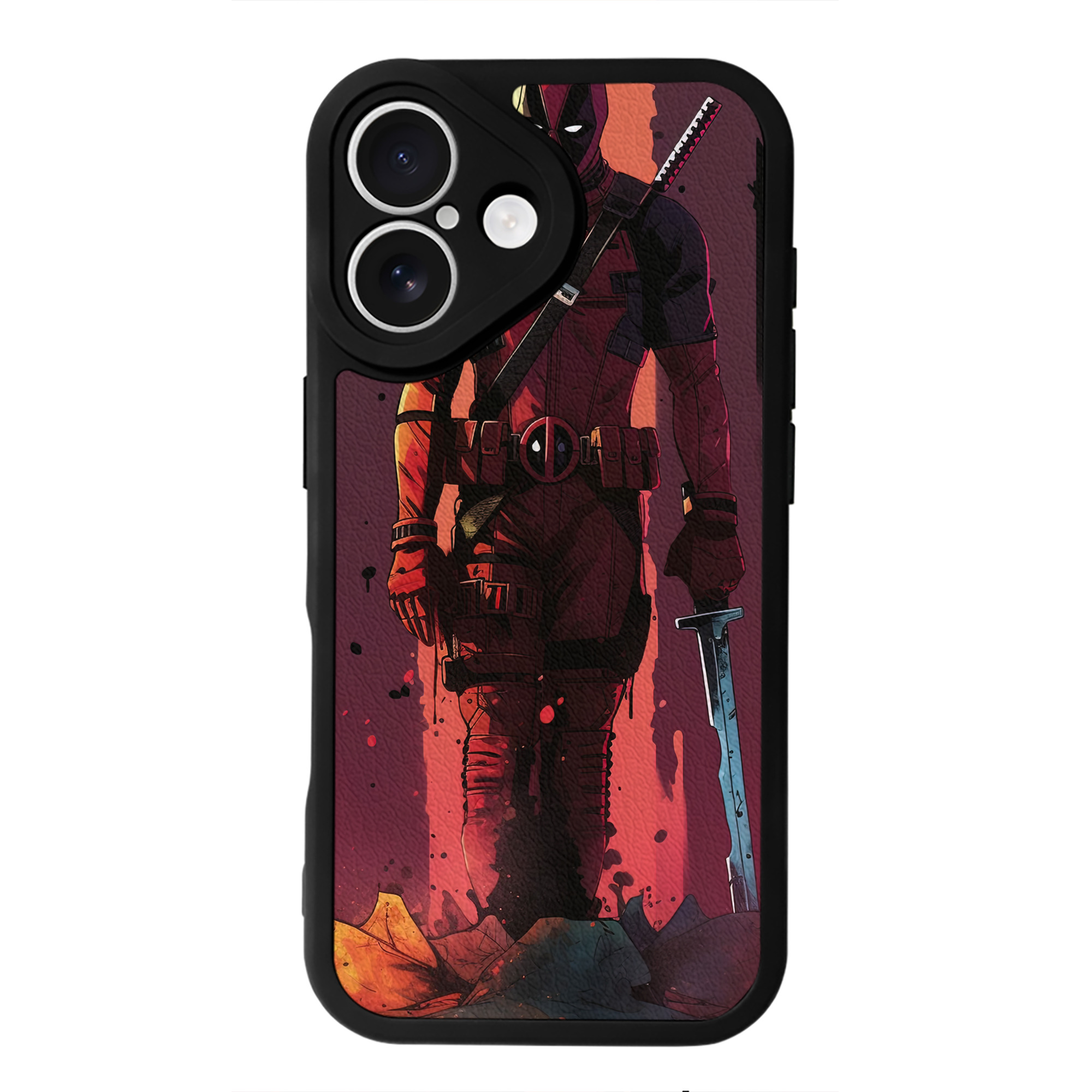（画像用） Deadpool デッドプール 【iPhone 16シリーズ対応】シリコンスマホケース（レザー調） 材質：シリコン